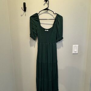 Abercrombie & Fitch Dark Green Midi Dress